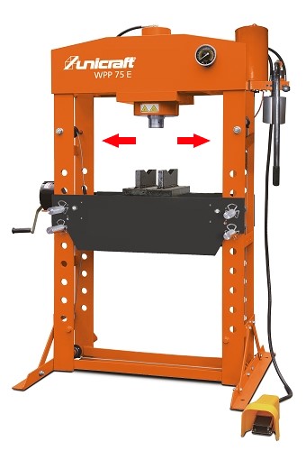 Pressa Idraulica 75 Tonnellate con manometro di controllo pressione cilindro laterale scorrevole WPP 75  E