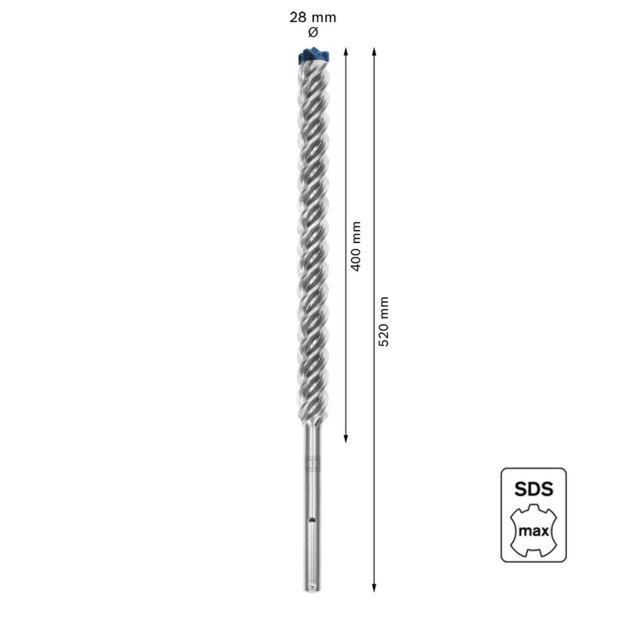 Makita ZENTRO MAX punta per martello, SDS-MAX, 26 x 400 / 520 mm SDS-MAX - 26 x 400 mm Makita ZENTRO MAX punta per martello, SDS-MAX, 26 x 400 / 520 mm SDS-MAX - 26 x 400 mm