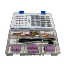 Set ricambi completamento torcia saldatrice TIG 17 18 26 portapinza gas lens + elettrodi oro