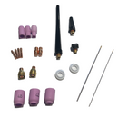 Set ricambi completamento torcia saldatrice TIG 9 20 portapinza gas lens + elettrodi oro