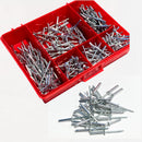 Aluminum rivets in set 430 pcs in 8 compartment box