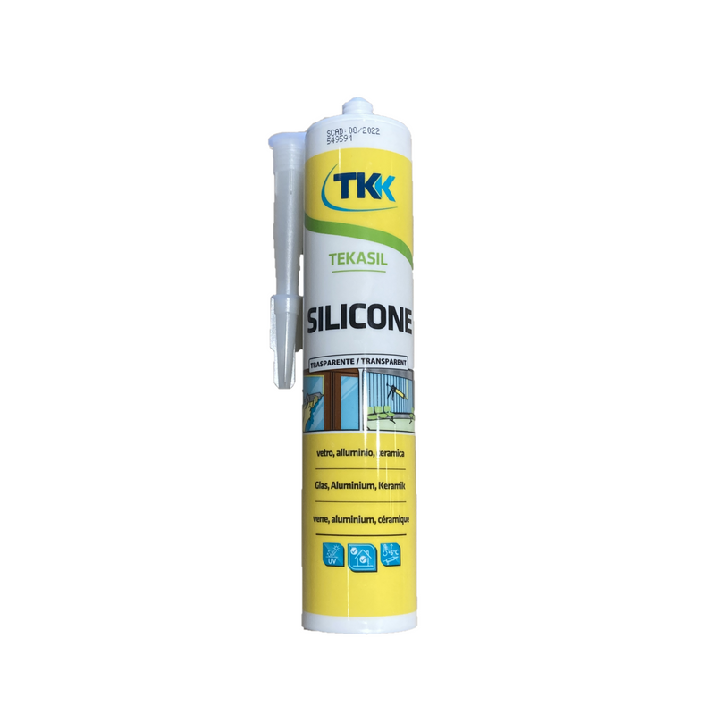 Sigillante siliconico acetico trasparente cartuccia da 280ml TKK TEKASIL